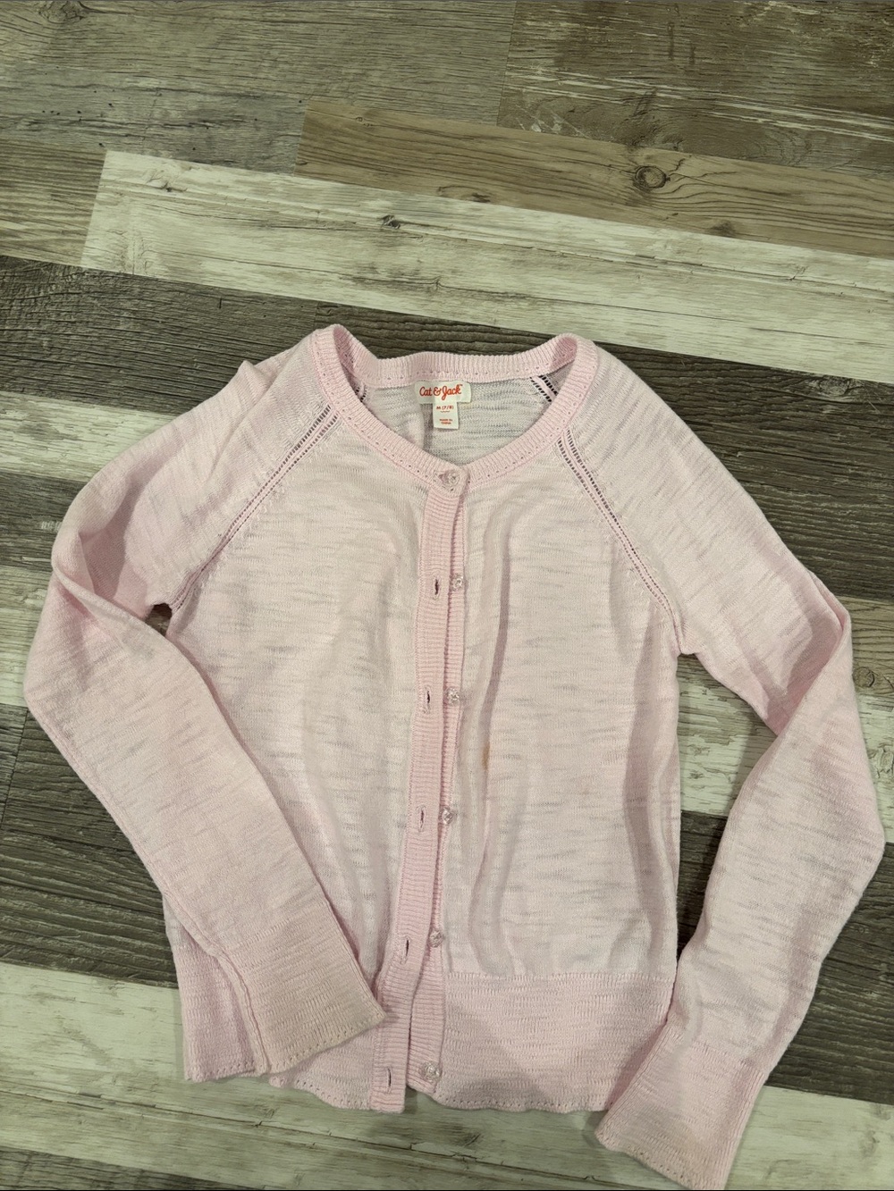 Cat & Jack Kids pink button-front knit top